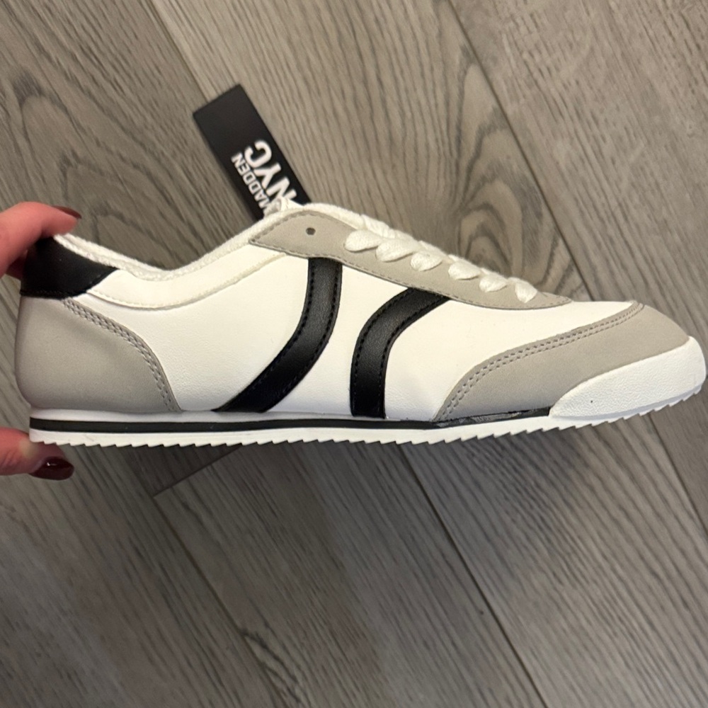 Madden NYC Women's White and Black Sneakers